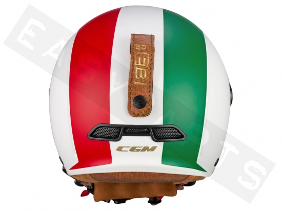 Casque E-Bike CGM 801I EBI ITALIA blanc/vert/rouge mat (visière formée)